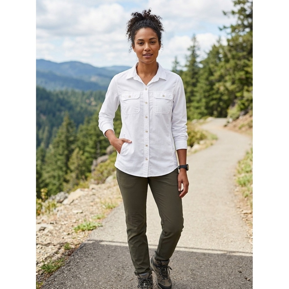 Eddie Bauer Mountain Ripstop Shirt Womens M Long Sleeve Hiking Classic Utility